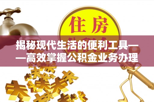 雨花揭秘现代生活的便利工具——高效掌握公积金业务办理流程的关键步骤